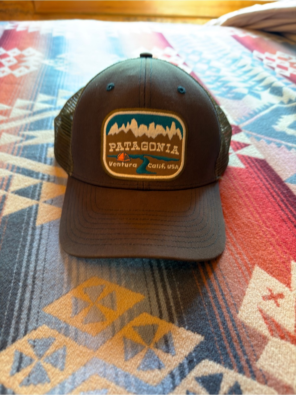 Patagonia P-6 Trucker Hat Brown Palagonia Mountain Camping Snapback